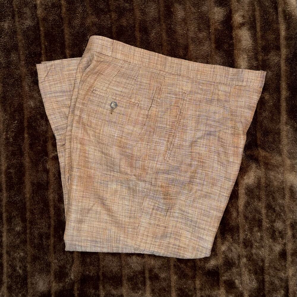 Vtg Liz Claiborne Collection Rayon Trousers Rayon Lined Earth Tone Basketweave 8